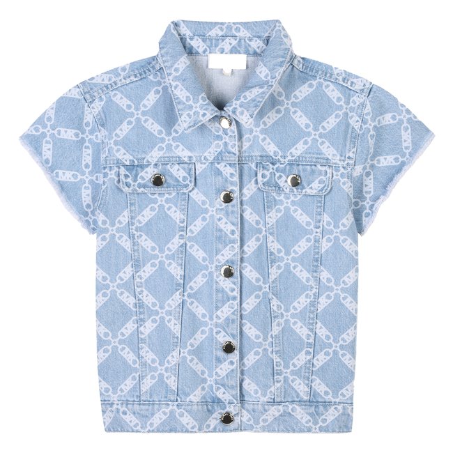 Veste en jean manches courtes denim blue <span itemprop=