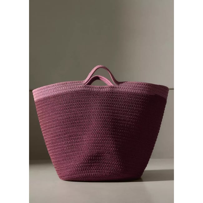 Panier 100 % coton bicolore Couleur bordeaux <span itemprop=