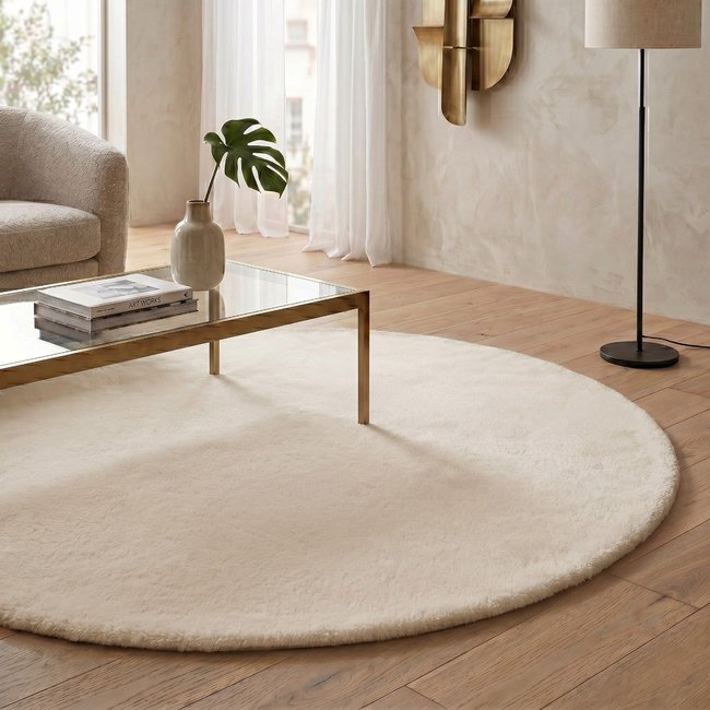 Tapis rond imitation fourrure extra-doux SIBERIE - THE DECO FACTORY