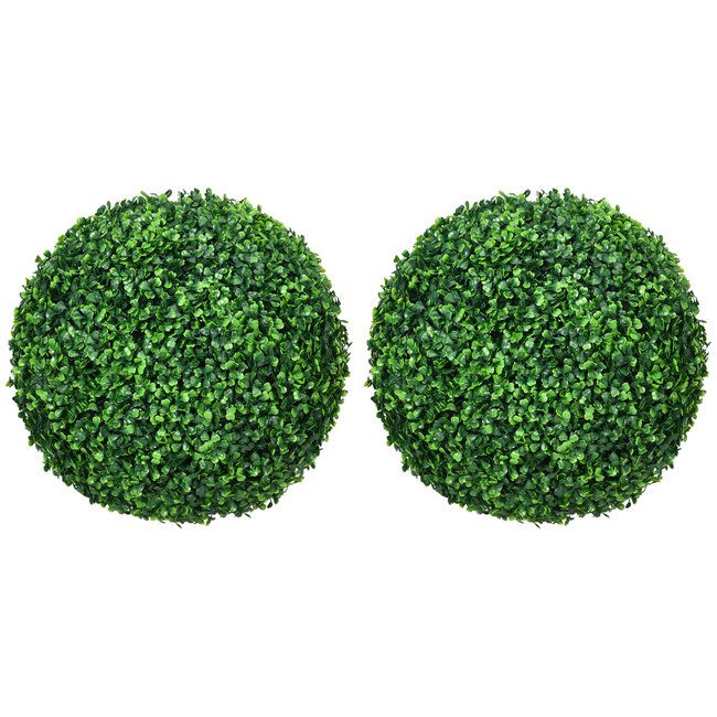 Lot de 2 buis artificiels topiaires artificielles en forme de boule vert Couleur vert <span itemprop=