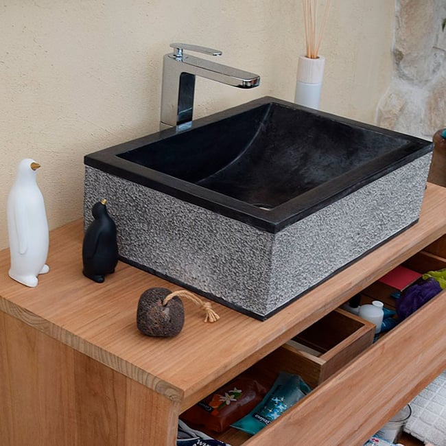 Vasque Jones en marbre Couleur noir <span itemprop=