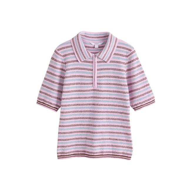 Polo aspect maille manches courtes/col zippé - NEXT