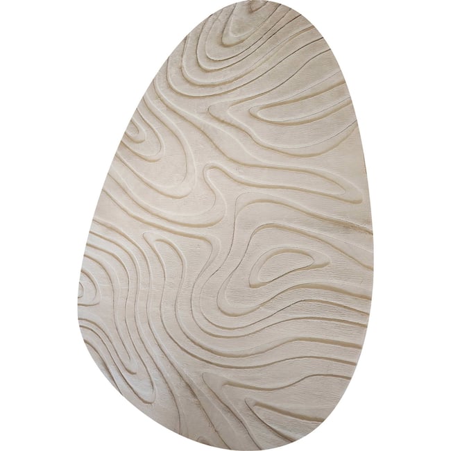Tapis galet au relief organique Couleur beige <span itemprop=