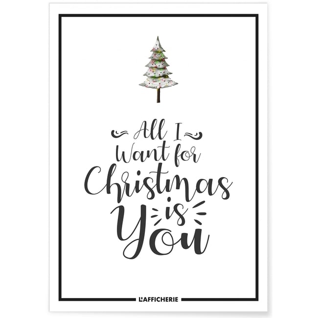 Affiche 'All i want for Christmas...' Couleur blanc <span itemprop=