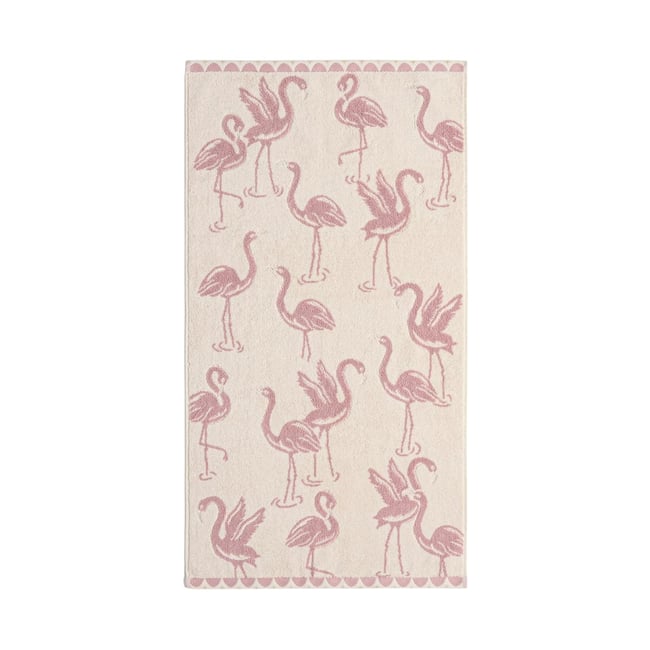 Serviette flamant rose à détails scintillants rose <span itemprop=