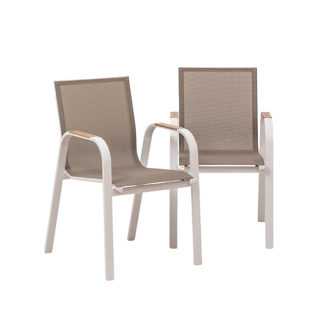 Lot de 2 chaises de jardin en aluminium AYDEN v002230 <span itemprop=