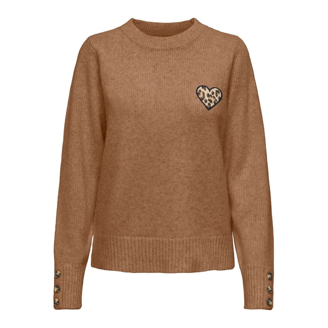 Pull con cuore stampa leopardata - ONLY