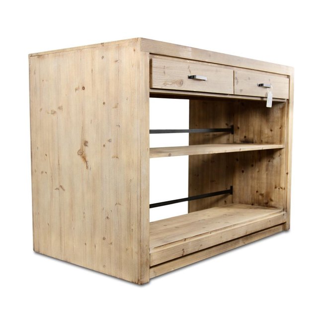 Ilot 2 tiroirs naturel - ESMÉE Couleur transparent <span itemprop=
