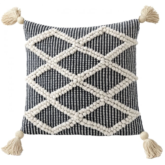 Housse de coussin Soren noir, crème <span itemprop=