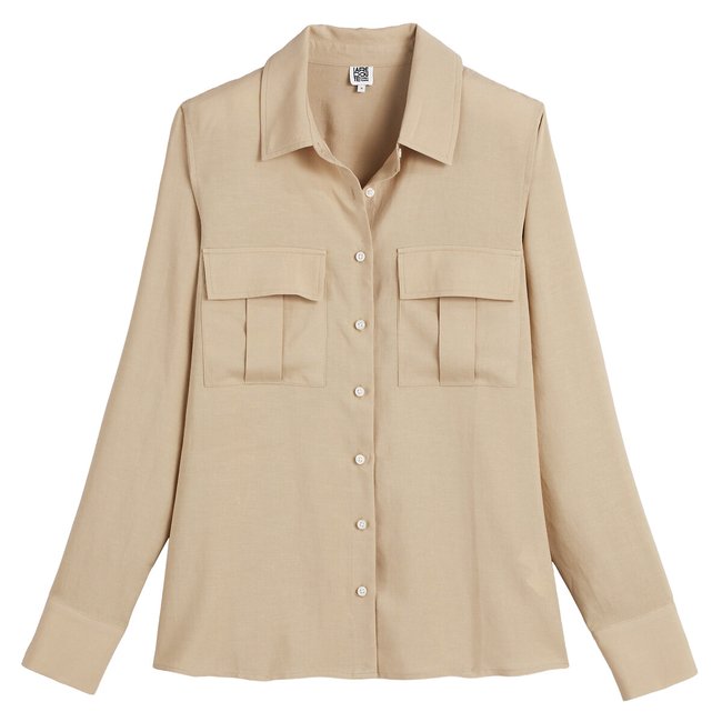 Long Sleeve Shirt, beige, LA REDOUTE COLLECTIONS