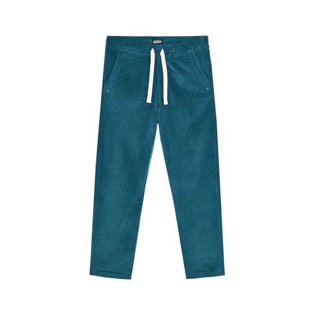 PANTALON LOOSE VELOURS DUCK bleu canard <span itemprop=