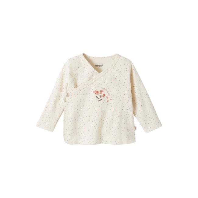 Brassière Naissance Manches Longues VERTBAUDET - Maille Côtes Douce 97% Coton, Ouverture Cache-cœur, Taille Dès 45 Cm