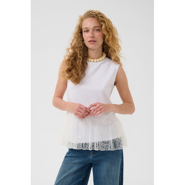 Blouse sans manches blanc spring gardenia <span itemprop=
