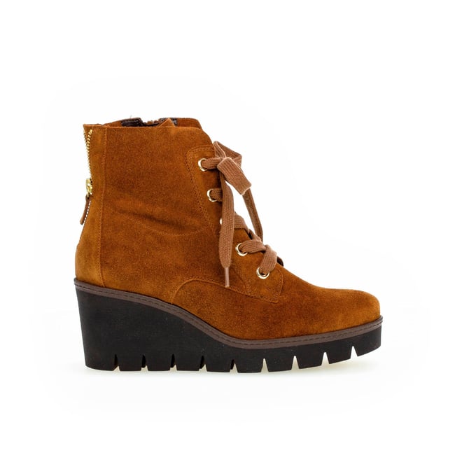 Bottines à lacets en velours marron velours <span itemprop=
