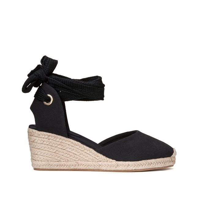 Black ankle tie espadrilles new arrivals