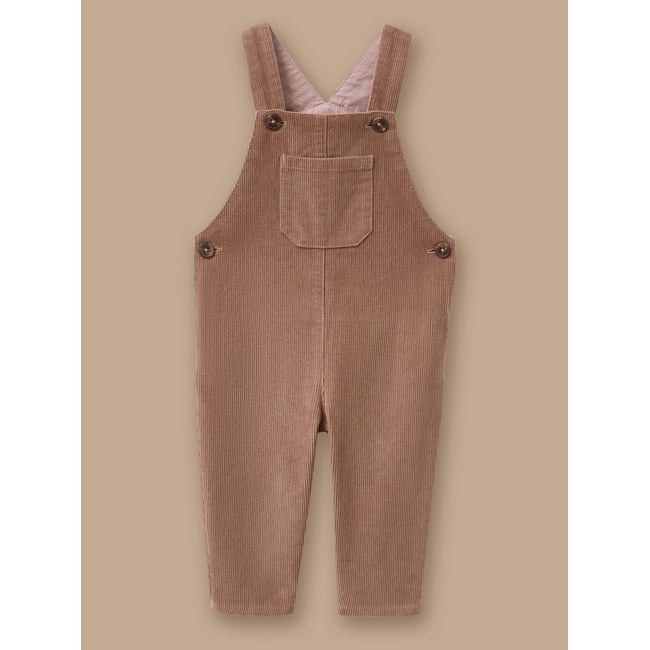 Salopette en velours milleraie sucre brun <span itemprop=