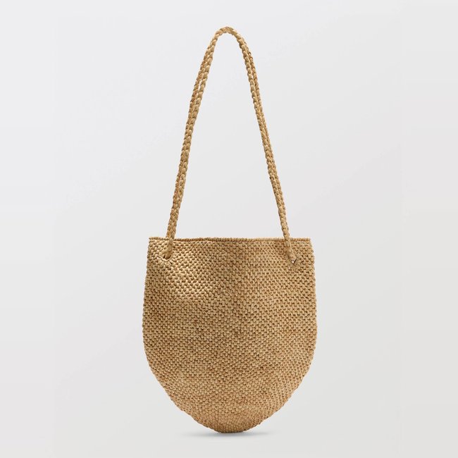 Sac seau en raphia naturel <span itemprop=