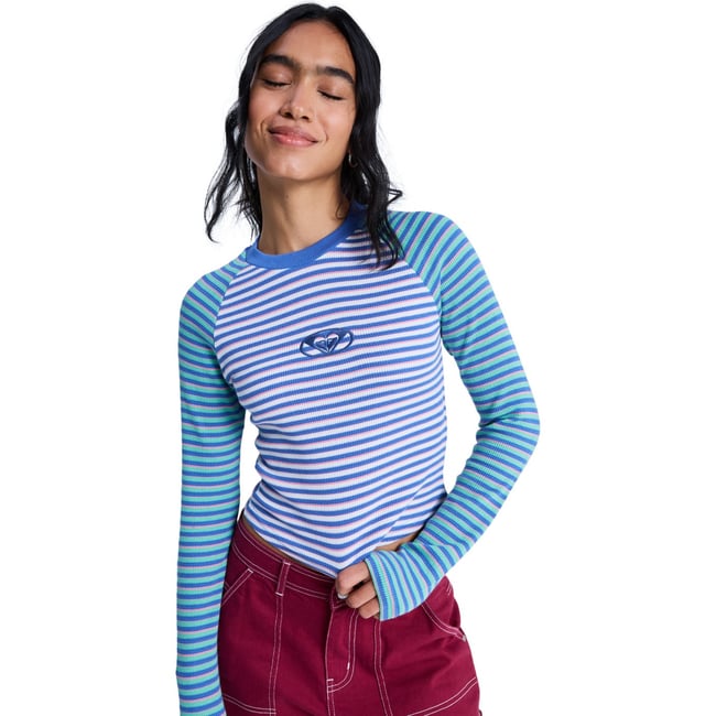Haut ajusté à manches longues HIGHLITE SEASON. blanc coconut milk stripy soul mini <span itemprop=