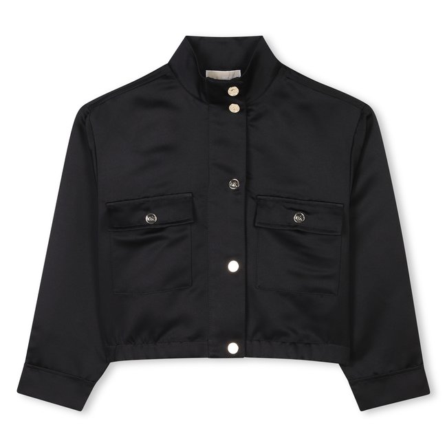 Cardigan en satin black <span itemprop=