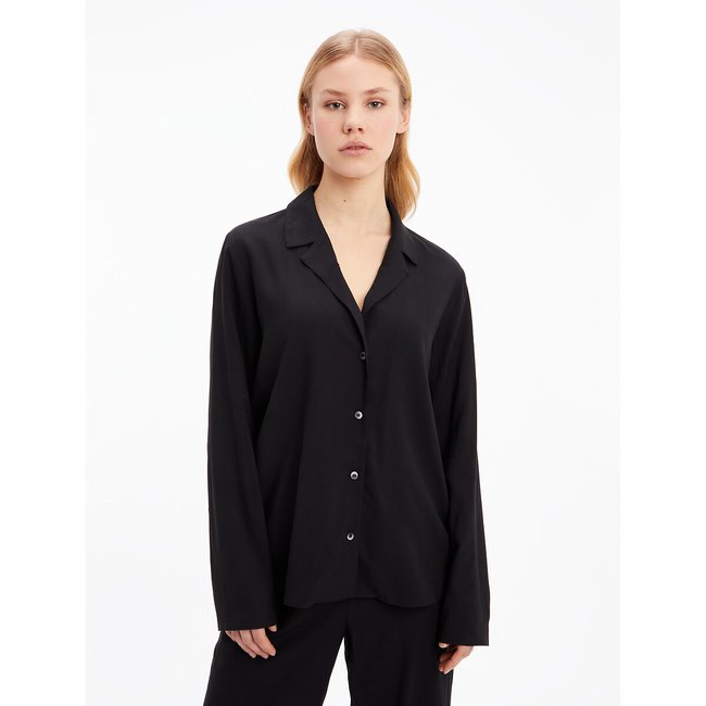 Buttoned Lounge/Pyjama Top, black, CALVIN KLEIN UNDERWEAR