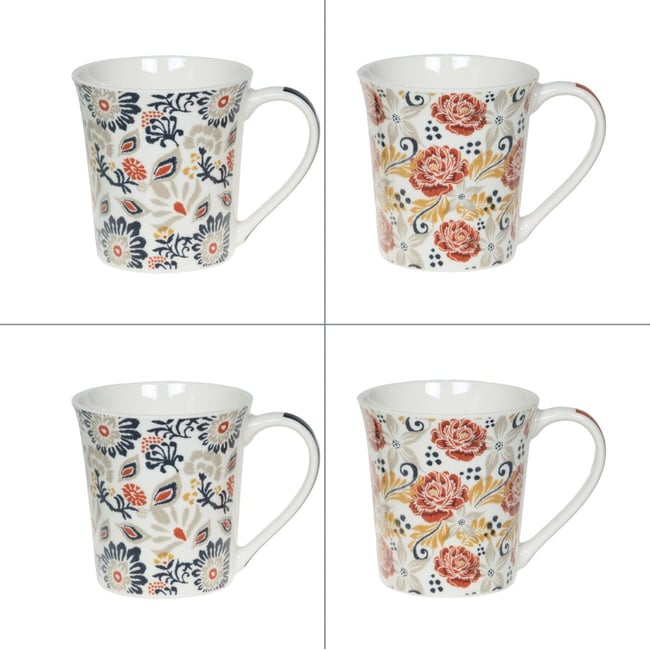 Coffret de 4 mugs Ornella 35 cl - ORNELLA Couleur multicolore <span itemprop=