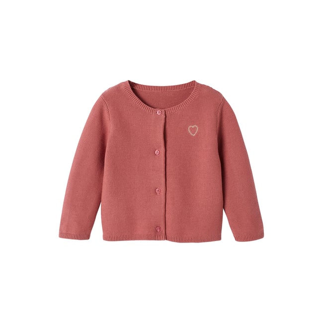 Cardigan broderie dorée coeur bébé - VERTBAUDET
