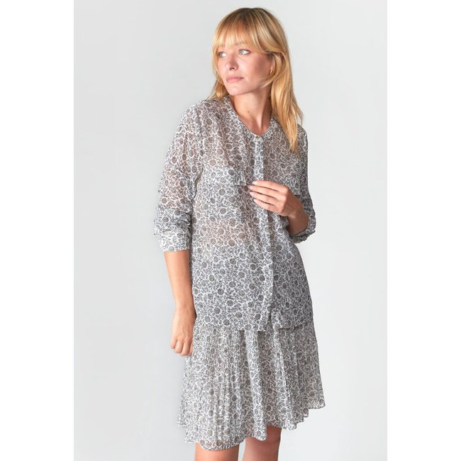 Floral Print Draping Blouse, printed, LE TEMPS DES CERISES