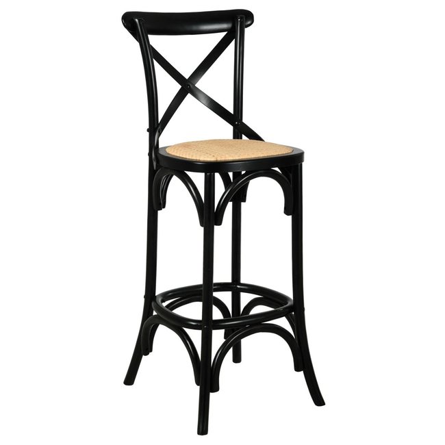 Tabouret de bar bois et rotin Bistrot chic - AUBRY GASPARD
