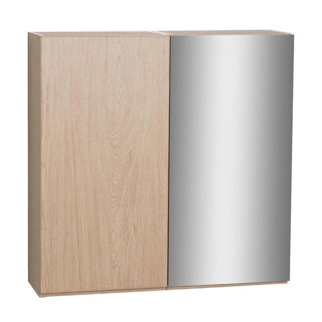 Armoire de toilette 60cm double porte avec miroir WILL Couleur décor chêne <span itemprop=