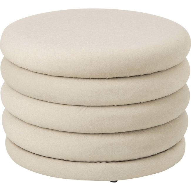 Pouf coffre en tissu bouclé Couleur écru <span itemprop=