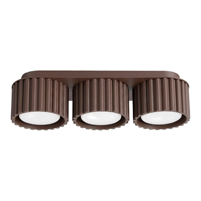 Plafonnier Aluminium Marron Gx53 3 AURA Couleur marron <span itemprop=