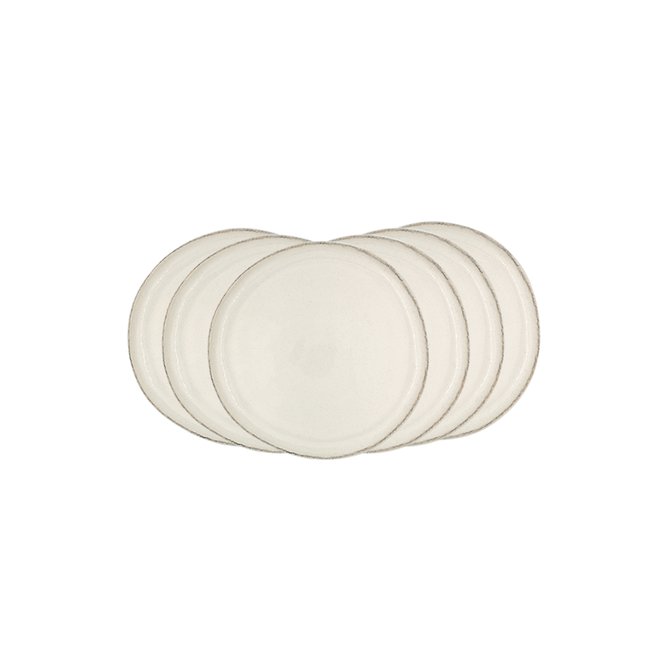 Lot de 6 petites assiettes, COTON Couleur blanc <span itemprop=