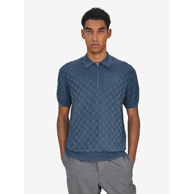 Polo regular zippé manches courtes à damier - NEXT