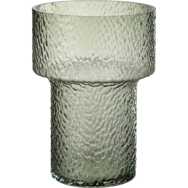 Vase en verre texturé Couleur vert transparent <span itemprop=