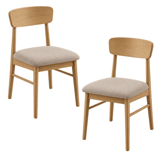 Chaise vintage bois et tissu (lot de 2) ORBE - PIER IMPORT