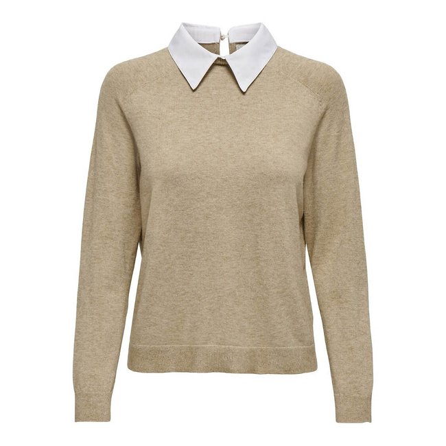 Fine Knit Jumper with Shirt Collar - ONLY