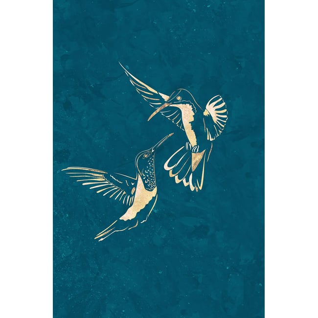 Tableau oiseaux colibri d'or - HEXOA