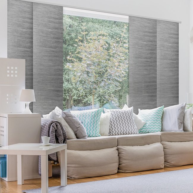 Panneau japonais tamisant juno rayé gris foncé <span itemprop=
