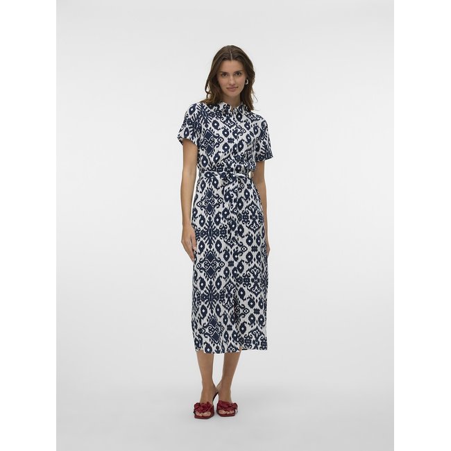 Vestido largo estampado, cuello alto - VERO MODA