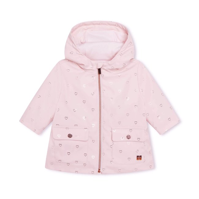 Ciré à capuche zippé imprimé litchi <span itemprop=