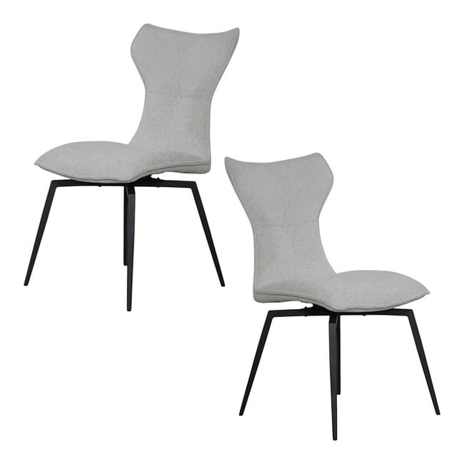 Chaise beige pivotante en velours avec passepoil (lot de 2) LOMBARDIE Couleur taupe <span itemprop=