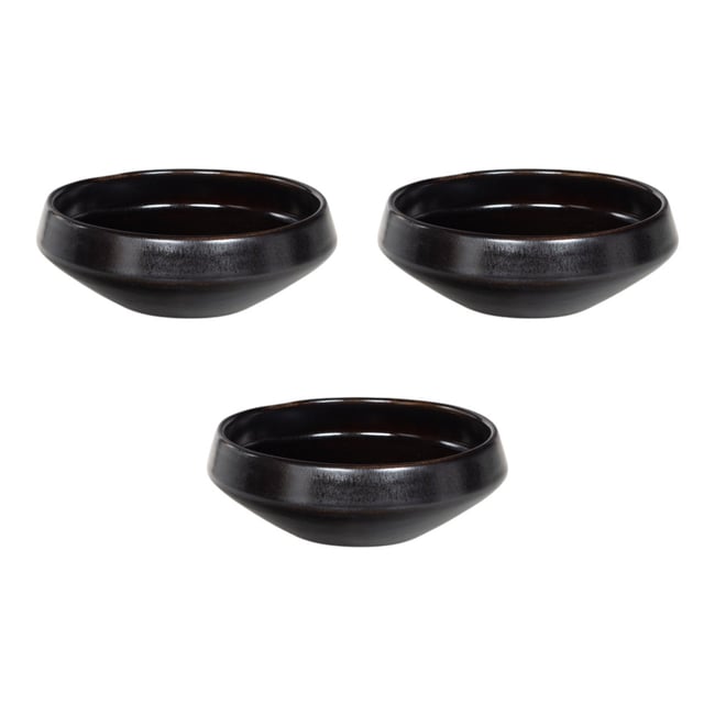 Bol évasé 13 cm (lot de 3) - CHADO Couleur noir <span itemprop=