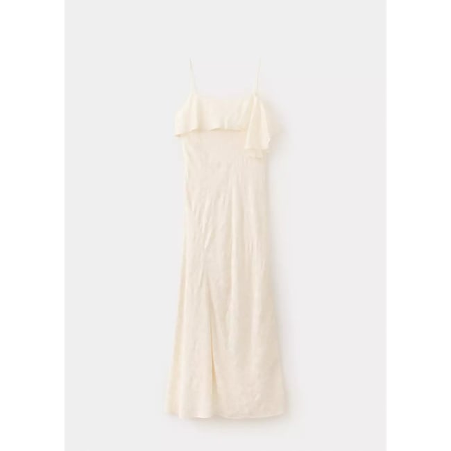 Robe en jacquard avec détail nœud blanc <span itemprop=