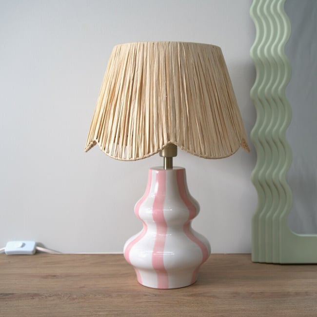 Pierre Ceramic Table Lamp in Blush, pink, SO'HOME