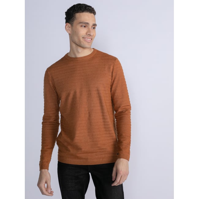 Pull en maille côtelée crest hill marron almond <span itemprop=