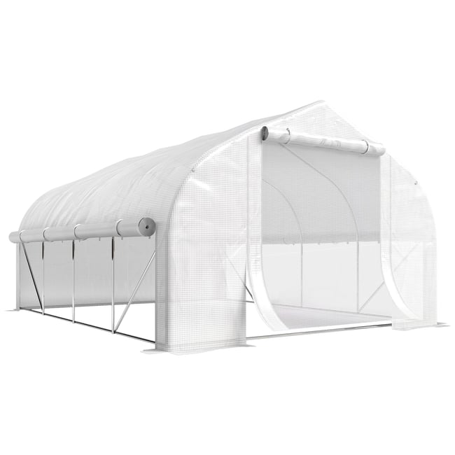 Serre en tunnel PE Blanc - OUTSUNNY