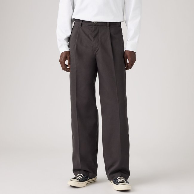 Pantalon chino, loose pitbull grey twill <span itemprop=