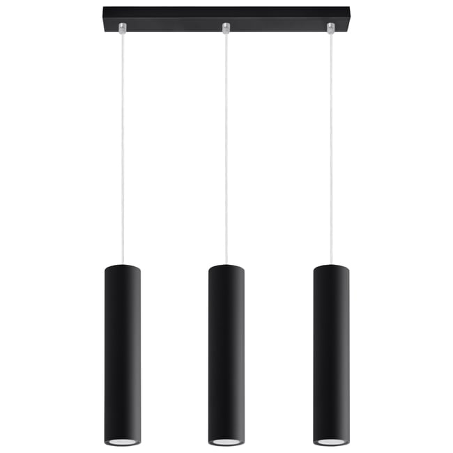 Suspension Acier Noir GU10 3 Lagos Line Couleur noir <span itemprop=