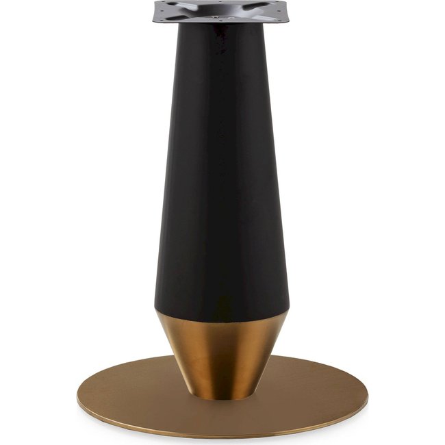 Pied de table en acier élégant et robuste Couleur noir mat avec touches dorées <span itemprop=