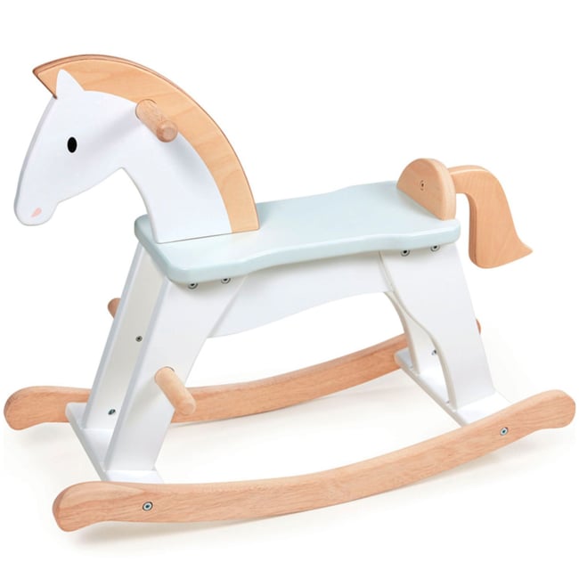 Cheval à bascule blanc, beige <span itemprop=